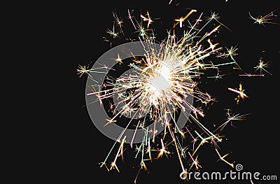 Fireworks / sparkler isolated on black background Stock Photo