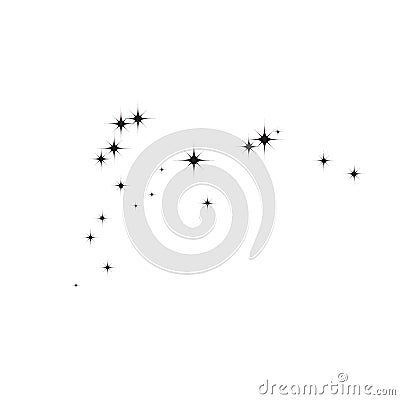 Fireworks star random source stream. Falling Star. Stars on a white background. Vector Illustration