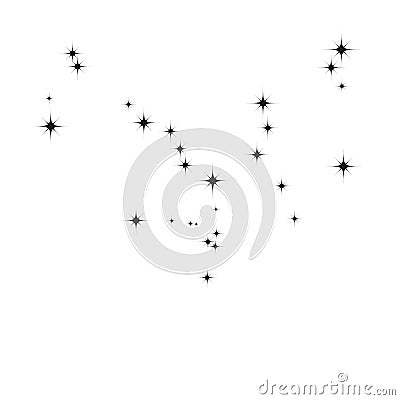 Fireworks star random source stream. Falling Star. Stars on a white background. Vector Illustration