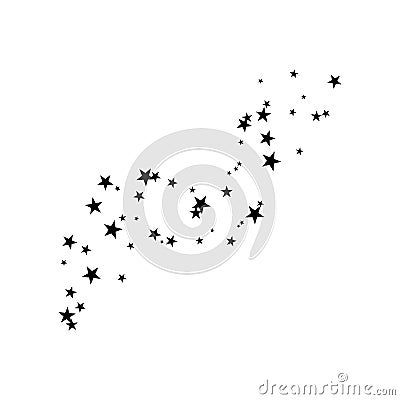 Fireworks star random source stream. Falling Star. Stars on a white background. Vector Illustration