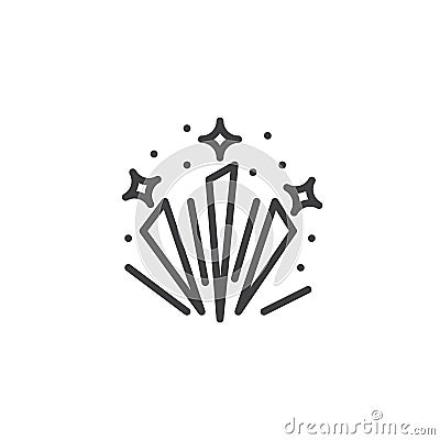 Fireworks stars explosion line icon Vector Illustration