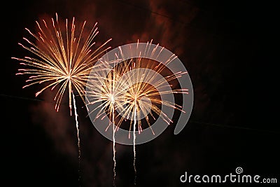 Fireworks Trio Stock Photo
