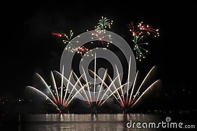 Fireworks on the water - Ignis Brunensis Stock Photo