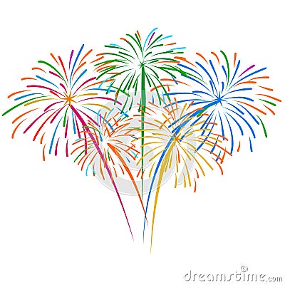 Fireworks on white background vector illustration Vector Illustration