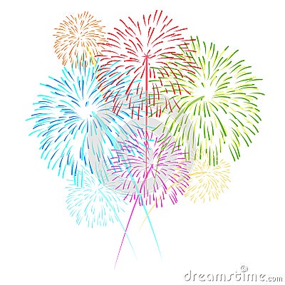 Fireworks on white background vector illustration Vector Illustration