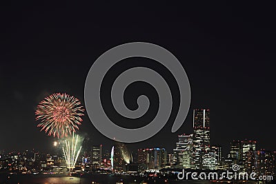 Fireworks at Yokohama Stock Photo
