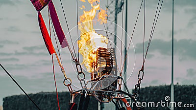 Firing in a balloon Preparation for takeoff Editorial Stock Photo