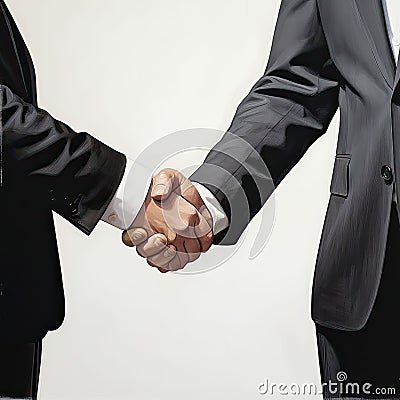 a firm handshake two men in suits shake hands Stock Photo