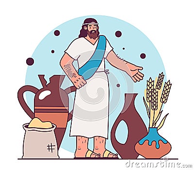 First agriculture revolution lead to food surplus. Food-crop cultivation Vector Illustration