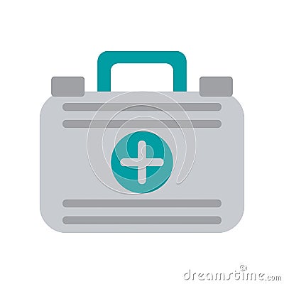 First aid case medical emergency Vector Illustration