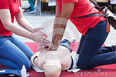 First aid and CPR class Stock Photo