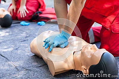 First aid. CPR. Stock Photo