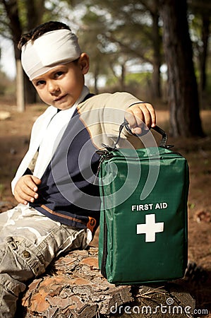 First Aid in the Forest Stock Photo