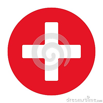 First aid icon vector eps10. Red first aid red cross sign. Vector Illustration