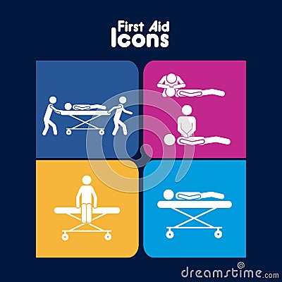 First aid icons Vector Illustration