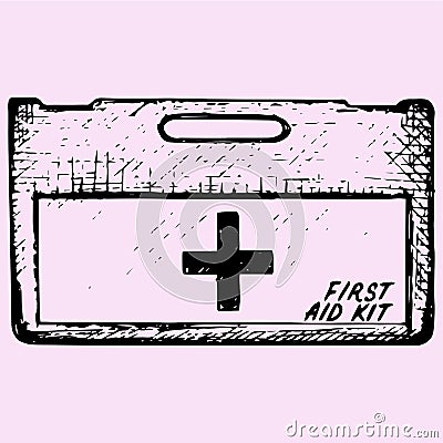 First aid kit box Vector Illustration