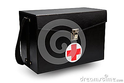 First aid kit box in white background or isolated background, Emergency case used aid box for support medical service Editorial Stock Photo