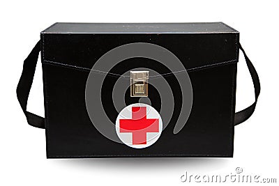 First aid kit box in white background or isolated background, Emergency case used aid box for support medical service Editorial Stock Photo