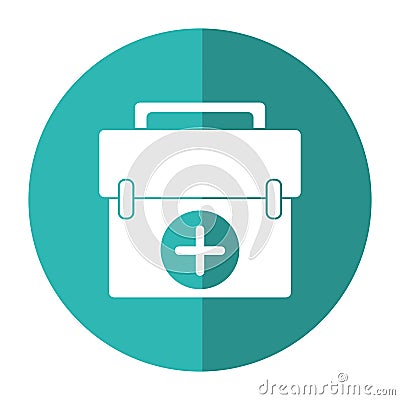 First aid kit emergency equipment shadow Vector Illustration