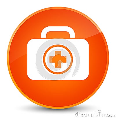 First aid kit icon elegant orange round button Cartoon Illustration