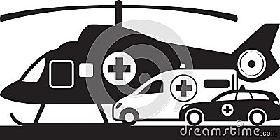 First aid on land and air Vector Illustration