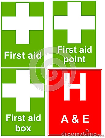 First aid signs Vector Illustration