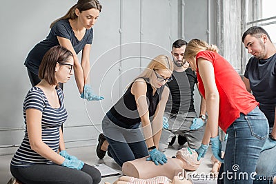 First aid training Stock Photo