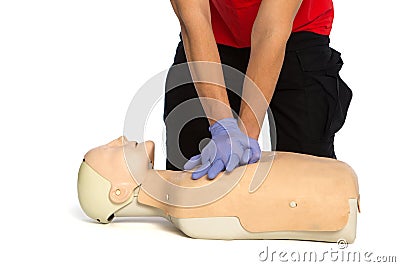 First aid training, resuscitation training Stock Photo