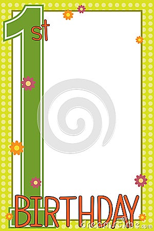 First birthday card Vector Illustration