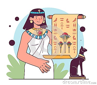 First civilization origin. Ancient language and writing development. Vector Illustration