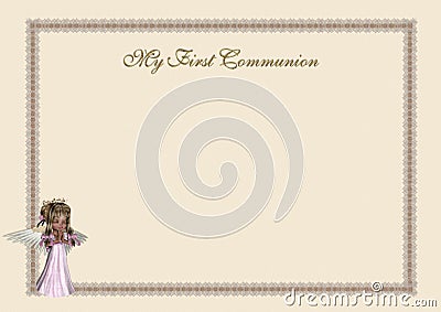 First Communion invitation Stock Photo
