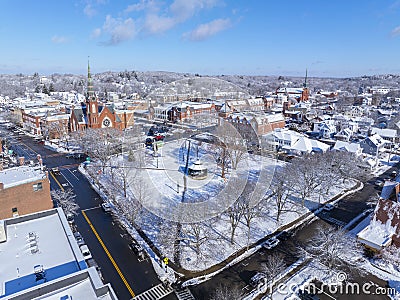 First Congregational Church, Natick, MA, USA Stock Photo