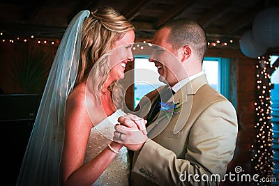 First Dance for Bride and Groom Stock Photo