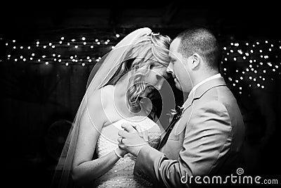 First Dance for Bride and Groom Stock Photo