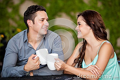 First date at a coffee shop Stock Photo