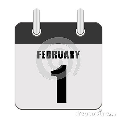 The first day of Month. February 1. Stock Photo