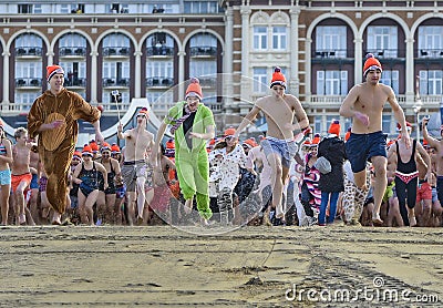 First day of the new year dive Editorial Stock Photo