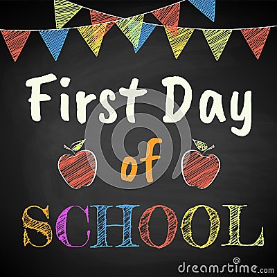 First Day of School Vector Illustration