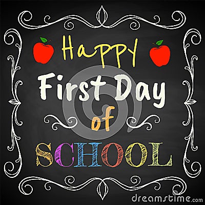 First Day of School Vector Illustration