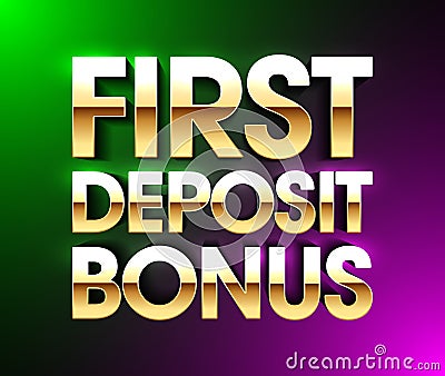 First Deposit Bonus casino banner Vector Illustration