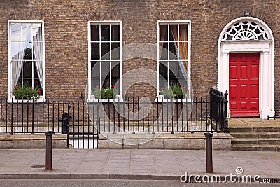 First floor and entrance to beautiful building Stock Photo