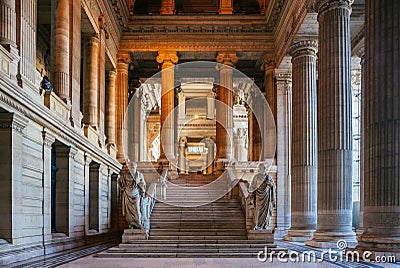 First floor of the Palace of Justice of Brussels Stock Photo