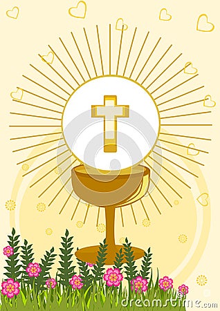 First Holy Communion Vector Illustration