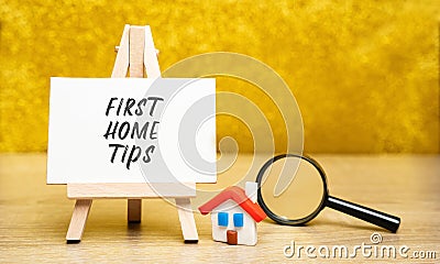 First home tips concept. Pieces of advice and guidance aimed at individuals who are buying their first home Stock Photo