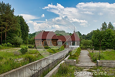 First hydroelectric power plant near Yaropolets village. Built in 1919 on the Lama River. Volokolamsky district, Moscow region, Stock Photo