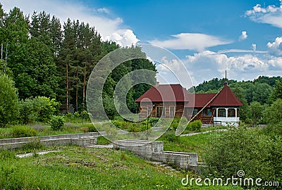 First hydroelectric power plant near Yaropolets village. Built in 1919 on the Lama River. Volokolamsky district, Moscow region, Stock Photo