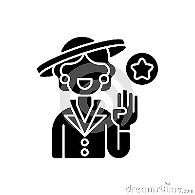 First lady black glyph icon Vector Illustration