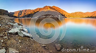 Lucky Peak State Park at sunrise in Idaho, USA Stock Photo