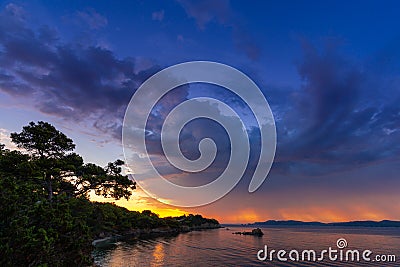 First lights of dawn on the French Riviera (CÃ´te d'Azur) Stock Photo