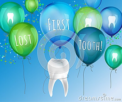 First lost tooth Vector Illustration